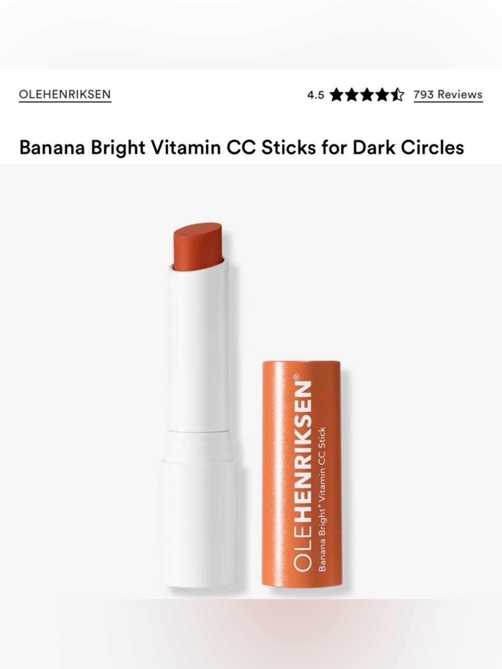 Ole Henriksen Banana Bright CC Stick - Orange and White